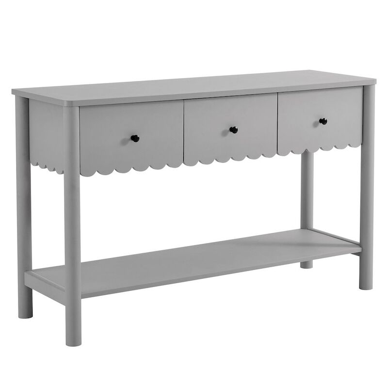 Emmeline 3-Drawer Scalloped Console Table image number 0