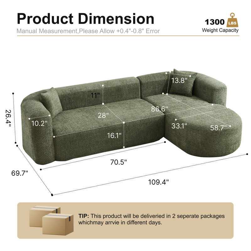 Bagcop L-Shaped Sectional Couch image number 7