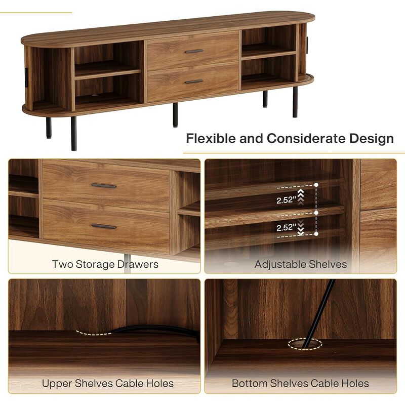Tribesigns 70" TV Stand Media Console with Storage image number 5