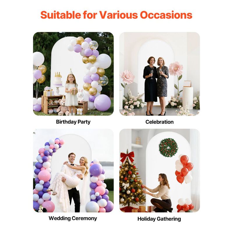 Gold Metal Arch Backdrop Stand with Cover for Wedding and Party Decorations image number 7