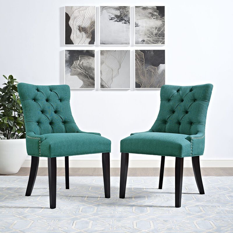 Regent Fabric Dining Chair, Beige-Benzara image number 4