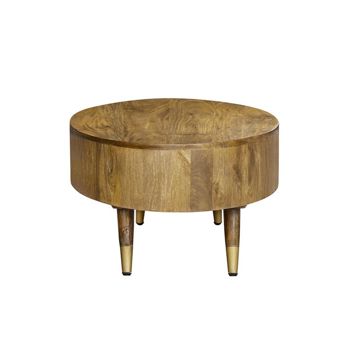 Benjara 39 Inch Coffee Table, Oval Mango Wood Top, Angled Iron Legs, Rustic, Brown and Gold