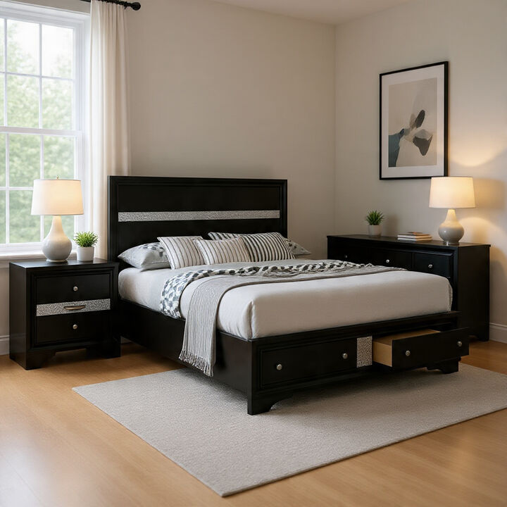 Bedroom Set, Wood, 3 Piece Set with 2 Nightstands