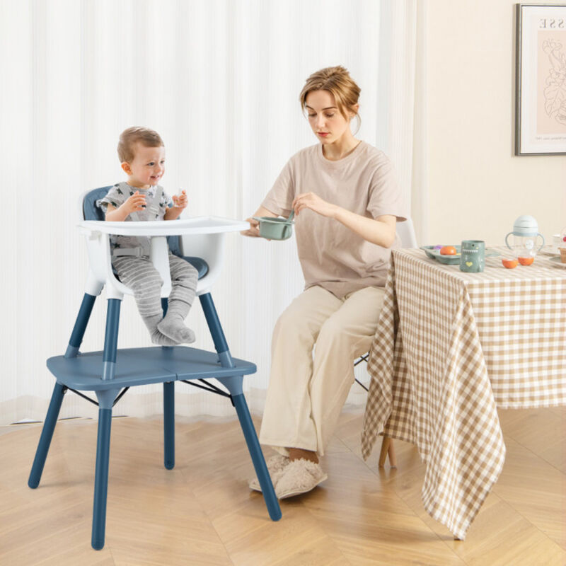 4-in-1 Kids Table Chair Set Convertible with Comfortable PU Cushion image number 1