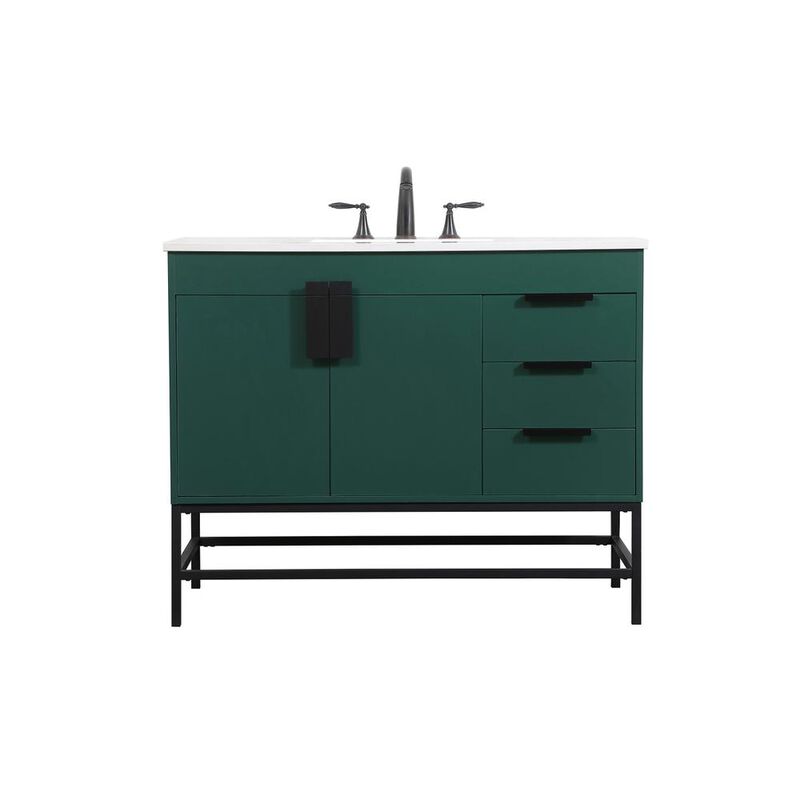 Elegant Kitchen and Bath 42 inch Single bathroom vanity in green