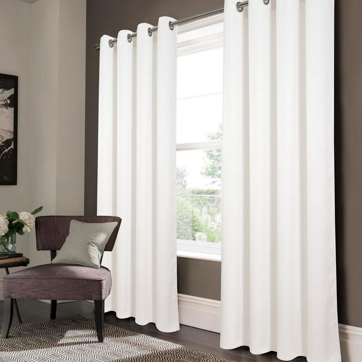 RT Designers Nellie Embossed Blackout Grommet Panel - 52x84", White