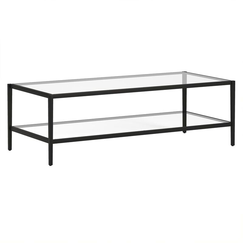 Hudson&Canal Hera 54'' Wide Rectangular Coffee Table in Blackened Bronze