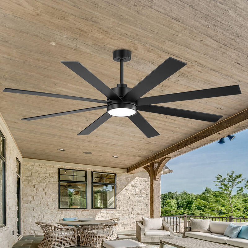 Breezary 72 in LED Ceiling Fan with Light and Remote, 8 Blade Fan, Reversible Quiet Fan with Timer image number 7