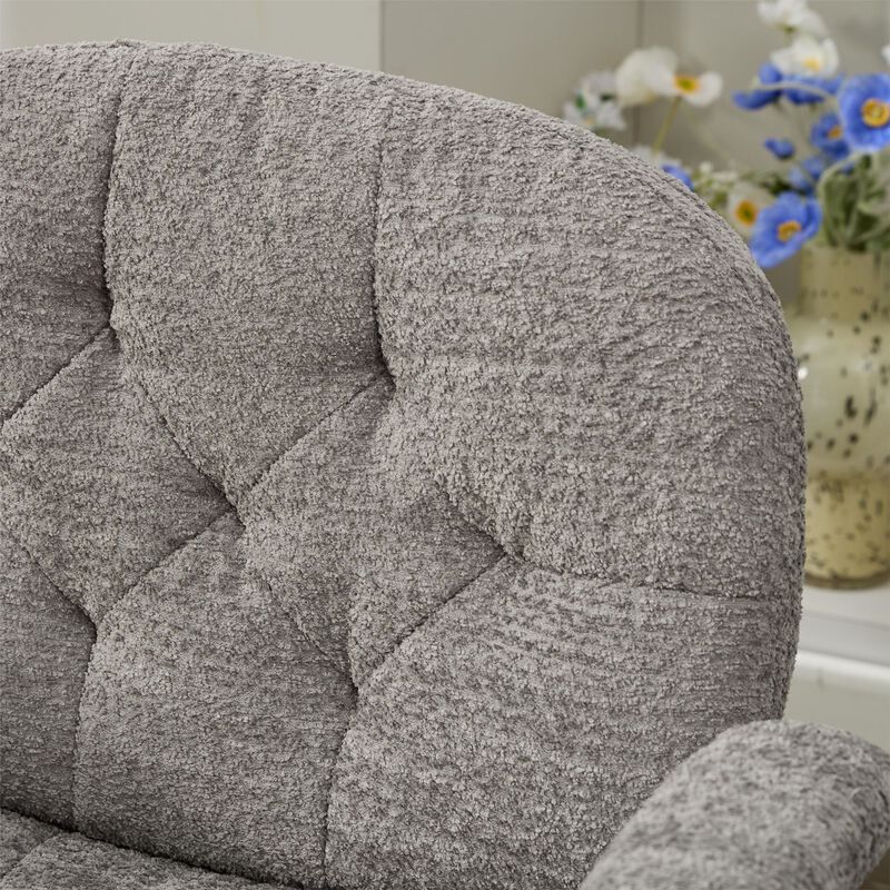 Cross Legged Chair with Flip-up Armrests, Comfy Swivel Chairs with Wide Seat image number 4