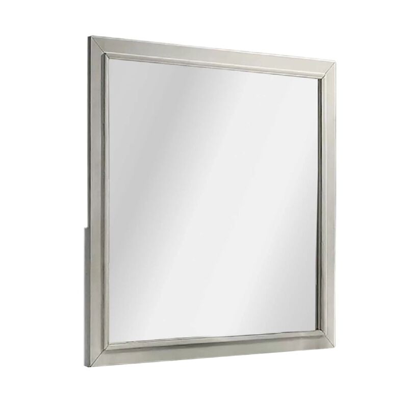 Dresser Mirror, Subtle Antique White Rubberwood, Square 40 Inch image number 0