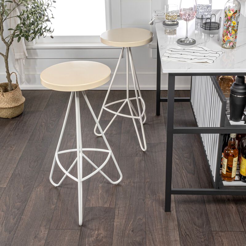 Trinity Modern Industiral Iron Tripod Backless Bar Stool