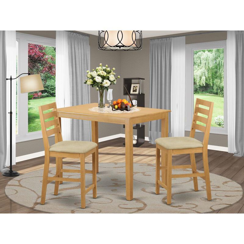 3 PC counter height set - counter height Table and 2 dinette Chairs.
