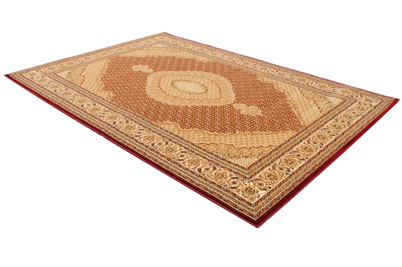 3 x 10 Red and Beige Medallion Runner Rug