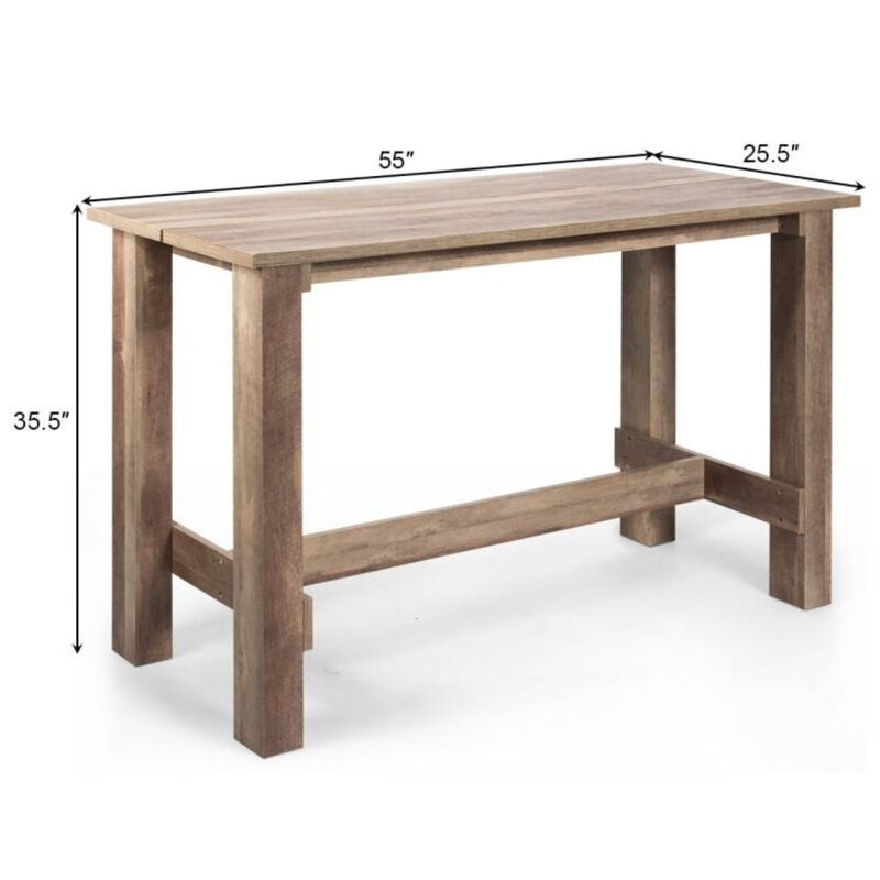 Wood Counter Height Table in Farmhouse Style, Use as Desk or Dining Table