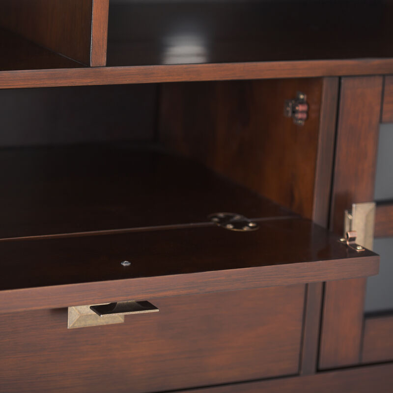 Artisan SOLID WOOD 72 inch Wide Transitional TV Media Stand in Russet Brown For TVs up to 80 inches image number 4