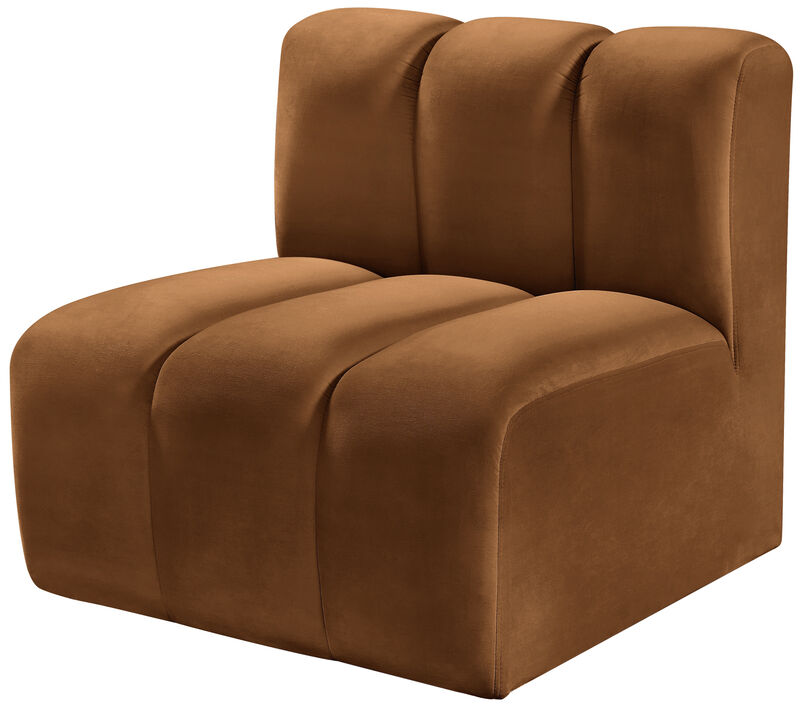 Meridian Furniture Arc Saddle Velvet Straight Chair