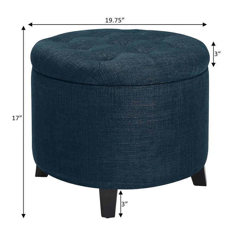 Convenience Concepts Designs4Comfort Round Storage Ottoman