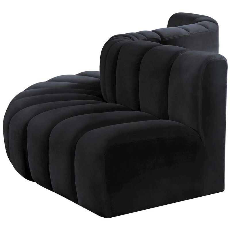 Meridian Furniture Arc Black Velvet Modular Sofa