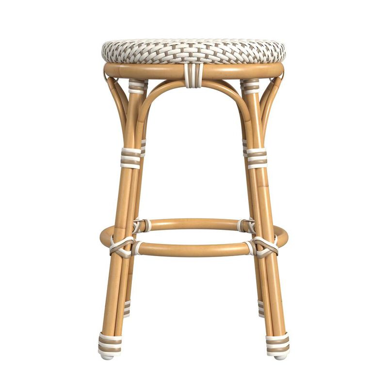 Butler Specialty Tobias 24 in. Seat Height Outdoor Rattan and Metal Backless Counter Stool
