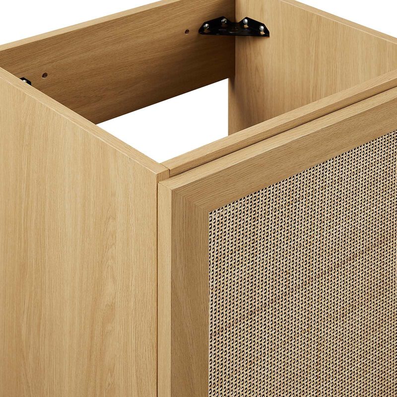 Modway Soma Rattan Weave Bathroom Vanity Cabinet (Sink Basin Not Included), 18 Inch, Oak image number 8
