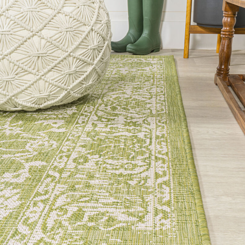 Tela Bohemian Textured Weave Floral Area Rug
