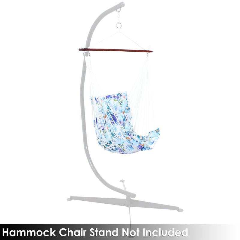 Sunnydaze Polyester Hammock Chair with Spreader Bar/Cushion Back - Parrot