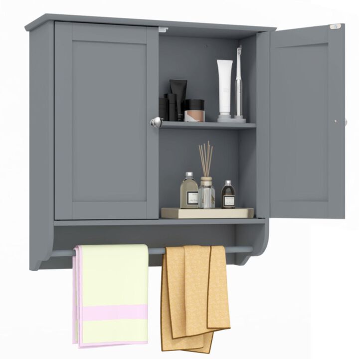 Hivvago Wall Mounted Bathroom Storage Medicine Cabinet with Towel Bar