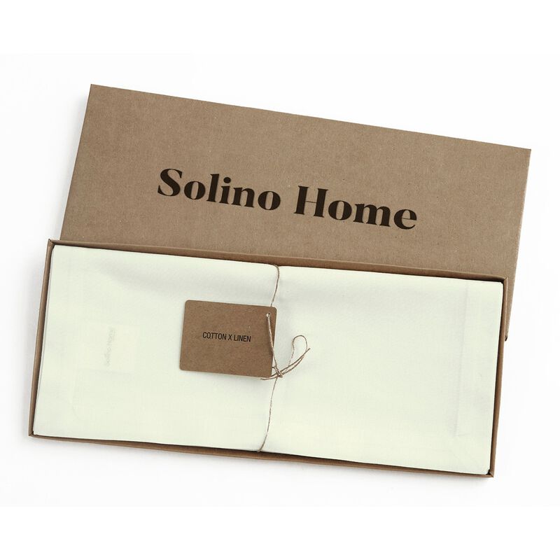 Solino Home Cotton Linen Table Runner - Dru - Cotton Linen Plain