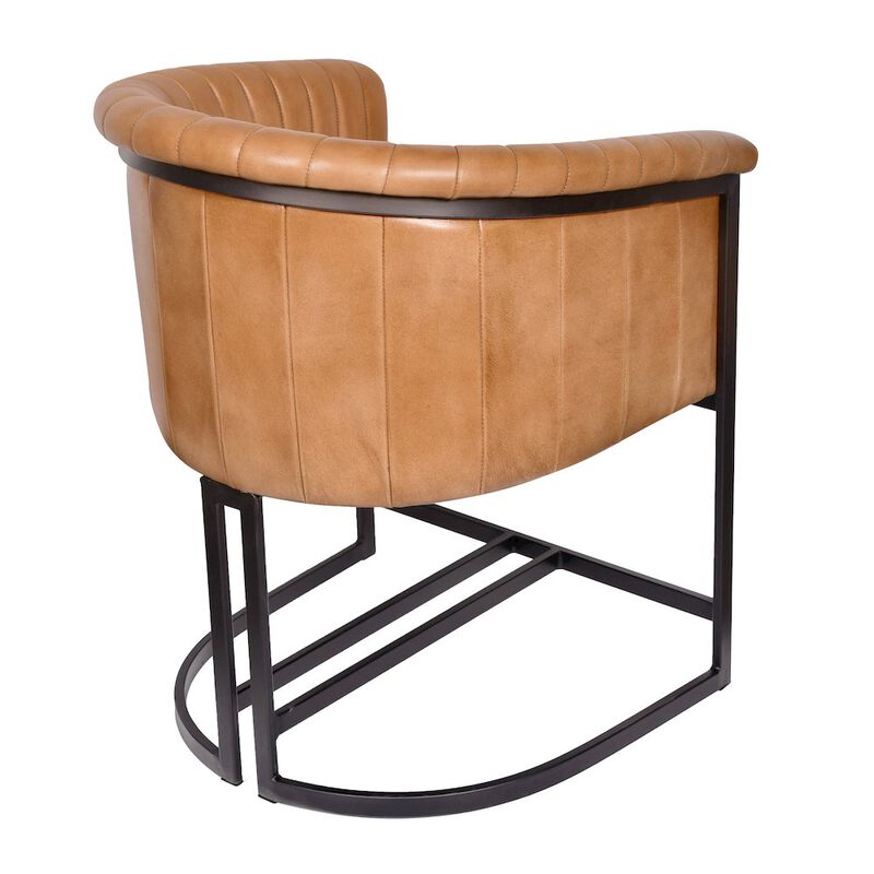 Alex Hamilton Wilbur Genuine Leather Dining Chair In Caramel