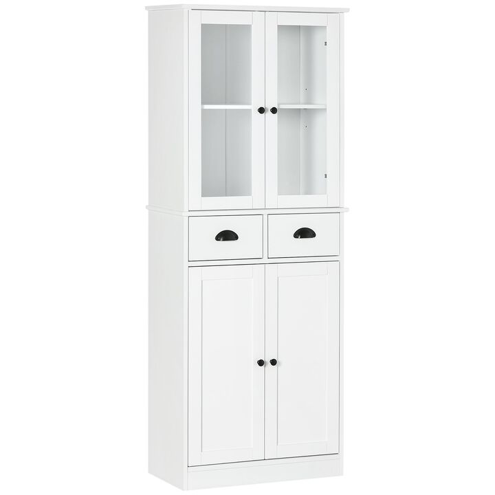 61" Kitchen Pantry Cabinet with Storage, White