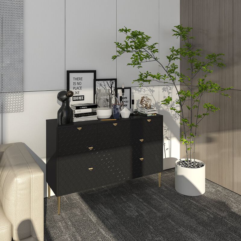 MONDAWE Modern Versatile Indoor Accent Storage Cabinet with 7 Drawers for Living room, Bedroom, Porch