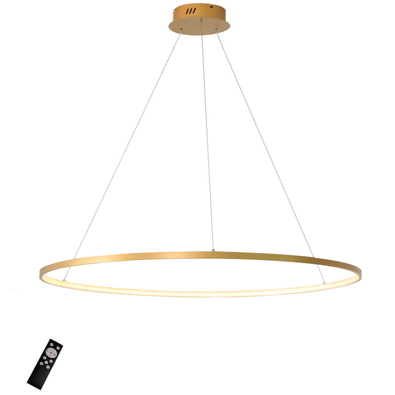 45.3 inch Circle Chandelier Round Kitchen Island Pendant Remote Dimmable image number 1