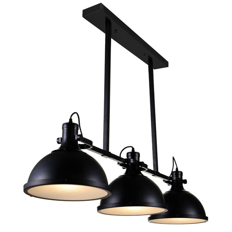 Strum 3 Light Island Chandelier With Black Finish