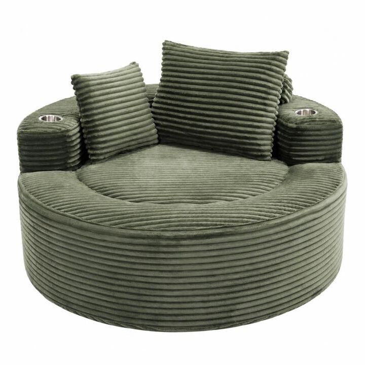 GOODSILO Round Multi-functional Memory Foam Sectional Cloud Sofa Bed Suitable for Small Living Spaces, Apartments and Home Offices