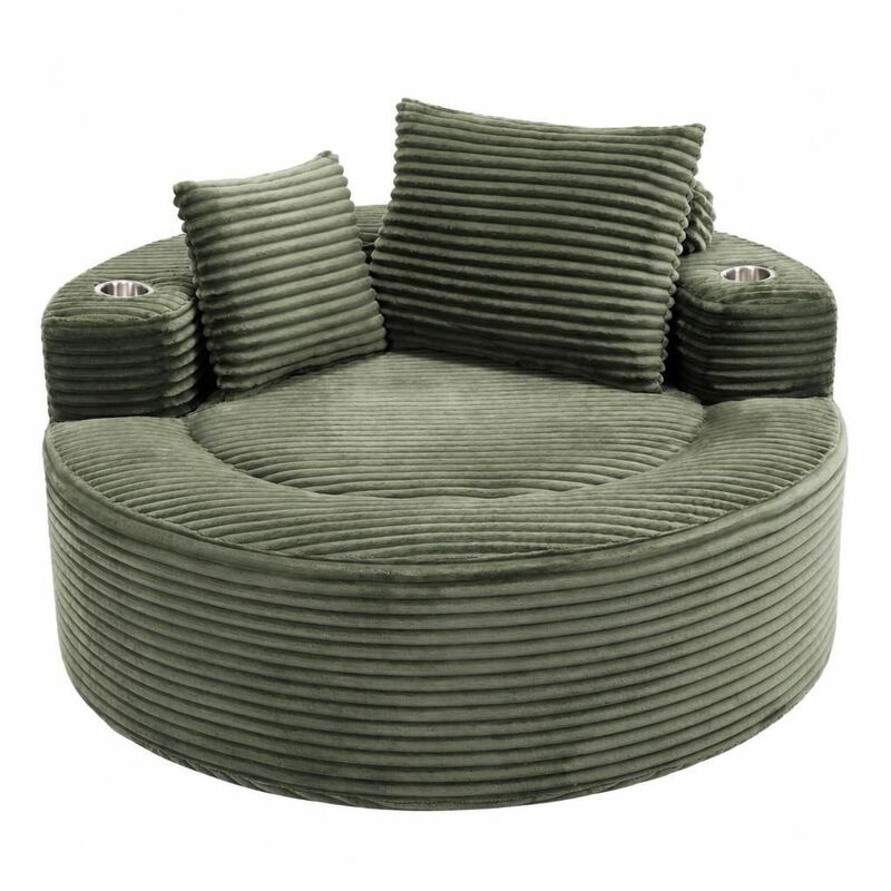 GOODSILO Round Multi-functional Memory Foam Sectional Cloud Sofa Bed Suitable for Small Living Spaces, Apartments and Home Offices image number 0
