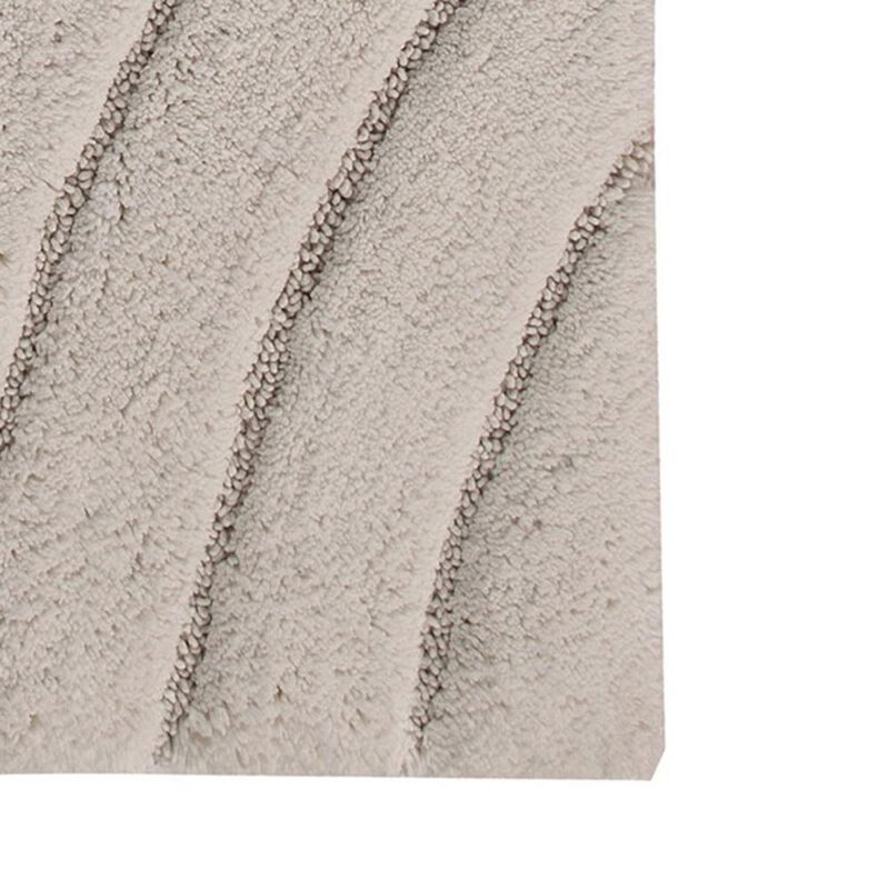 Knightsbridge Diamond 220 GSF Non Skid Back Bath Rug 17 x 24 - Ivory