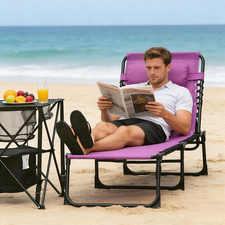 Foldable 4-Position Chaise Lounge