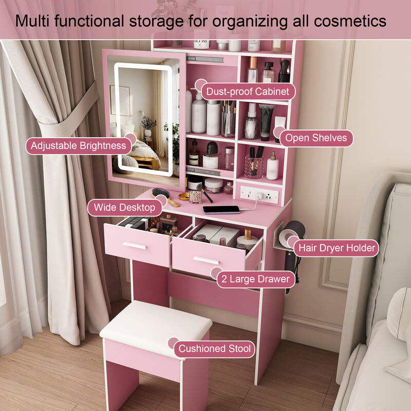 Blagem Small Makeup Vanity Desk with Mirror image number 3