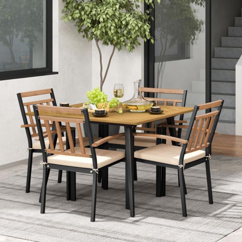 Hivvago 5 Pieces Patio Dining Set with Cushions and 1.9 inches Umbrella Hole