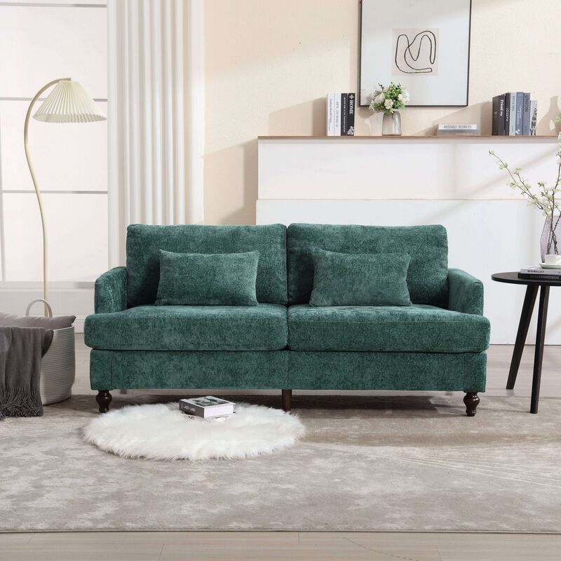 Clihome Modern chenille Fabric Loveseat, 2-Seat Upholstered Loveseat Sofa Modern Couch image number 2
