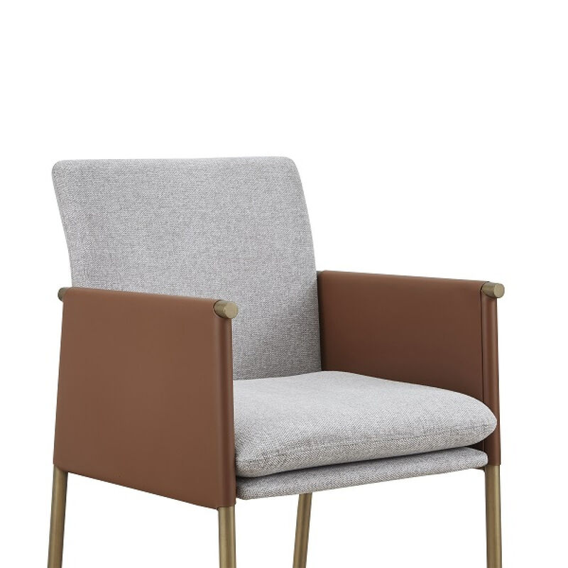 Stylish Fabric Upholstered Dining Arm Chair for Dining Table