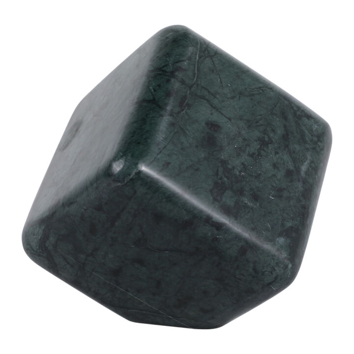 5x5" Marble Cube Orb, Green