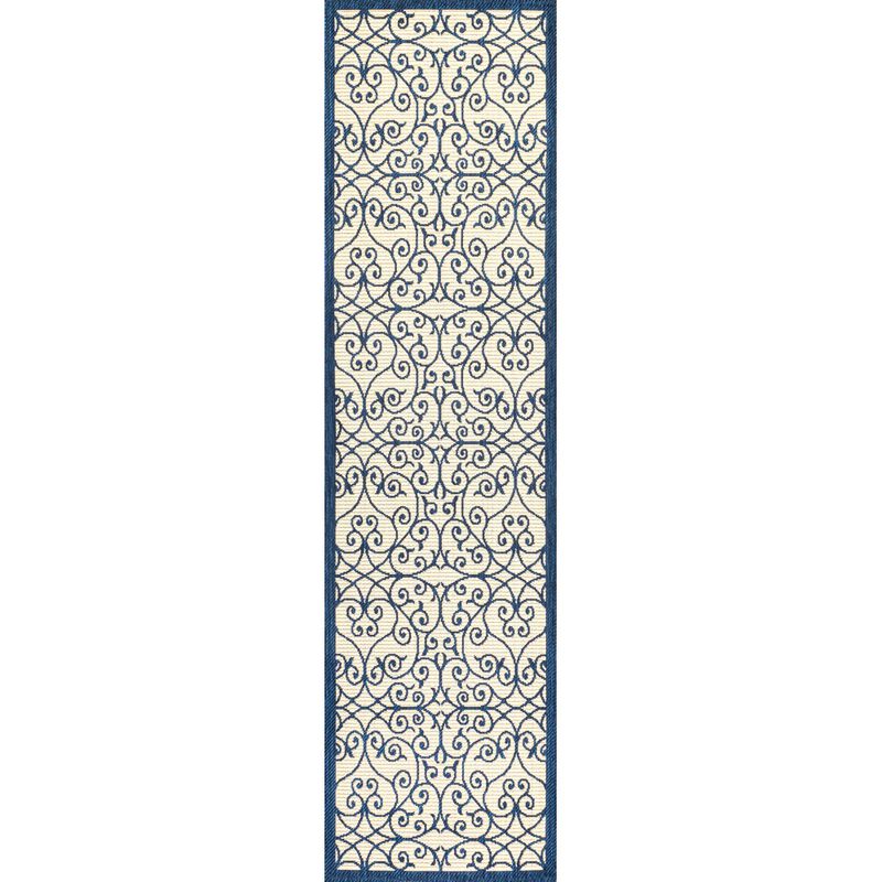 Madrid Vintage Filigree Textured Weave Indoor/Outdoor Area Rug