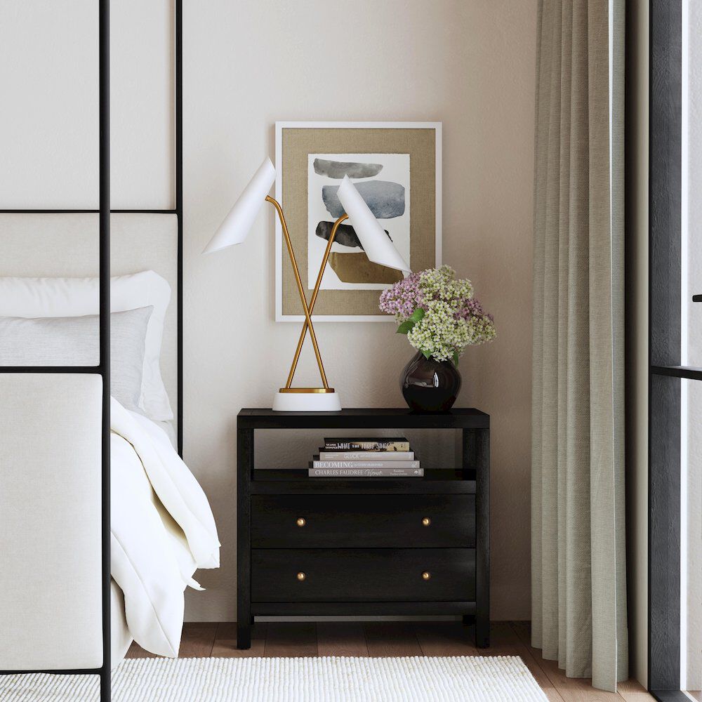 Butler Specialty Nora 2-Drawer Wide Nightstand, Coffee