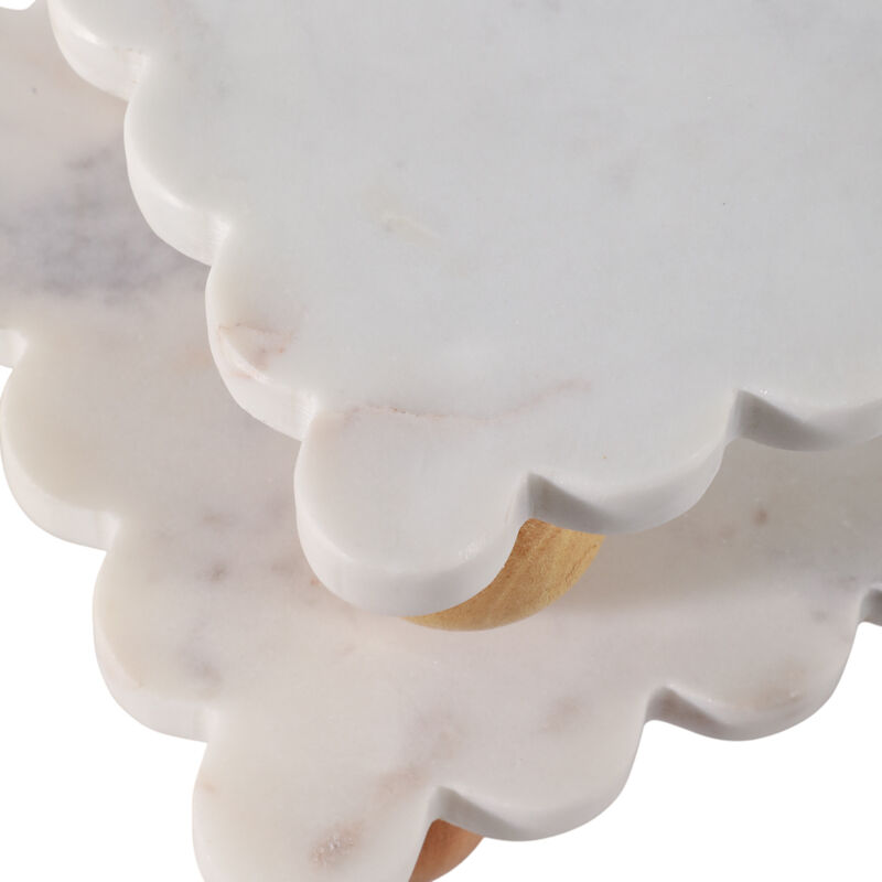 S/2 Marble Scallop Trays image number 5