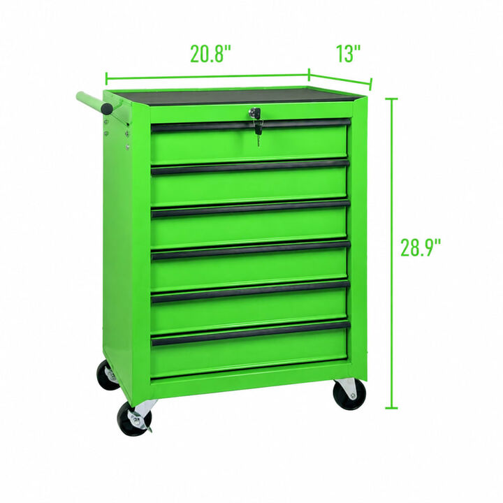 ELEMENT ACE Rolling 6-Drawer Metal Tool Chest with Ball Bearing Slides, Sturdy Steel Workshop Garage Mobile Organization Station