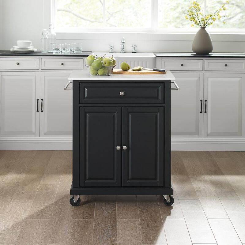 Crosley Furniture Compact Stone Top Kitchen Cart