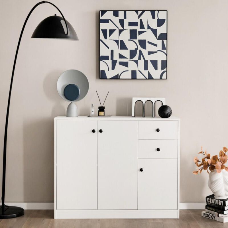 Hivvago Modern Buffet Sideboard with 2 Pull-out Drawers and Adjustable Shelf for Kitchen