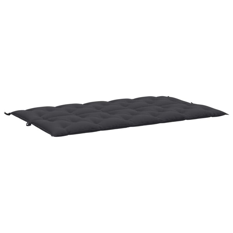 Claire Outdoor Cushion for Bench, 71 Inch, Black Tufted Oxford Fabric - Benzara