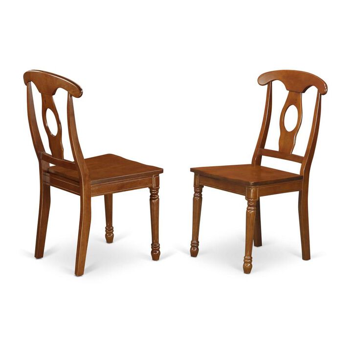 East West Furniture Napoleon  styled  chair  with  wood  seat,  Set  of  2